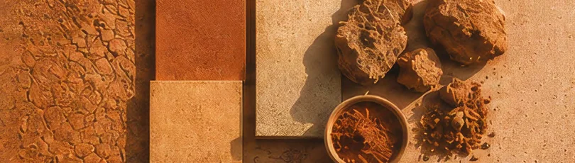 Terre — terracotta, pierre et pigments naturels utilisés à Terrafino Villas Marrakech