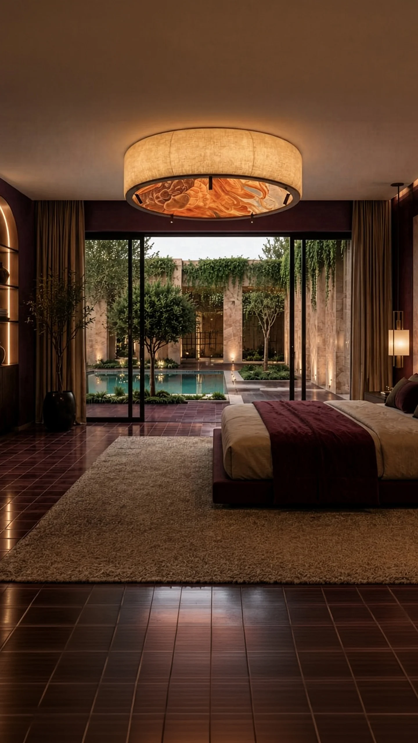 Suite parentale d'une villa Terrafino Villas Marrakech, ouverte sur le jardin